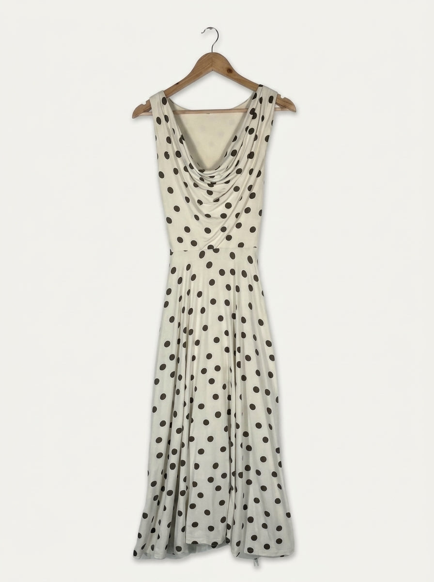 Lana Reversible Cowl Neck Dress – Soft Polka Dot (Large Dot) Studio Sample