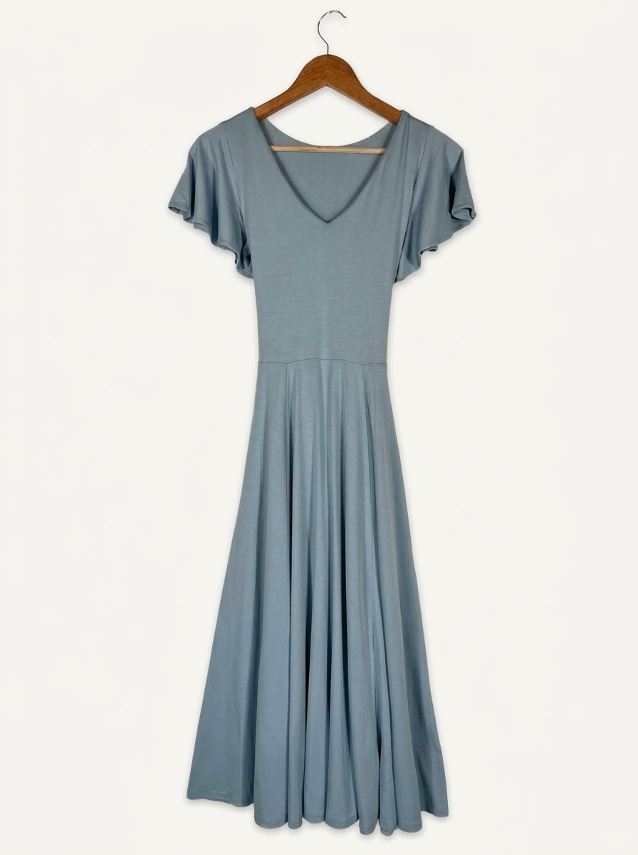 Ava Reversible Neckline Midi Dress – Pale Blue Studio Sample