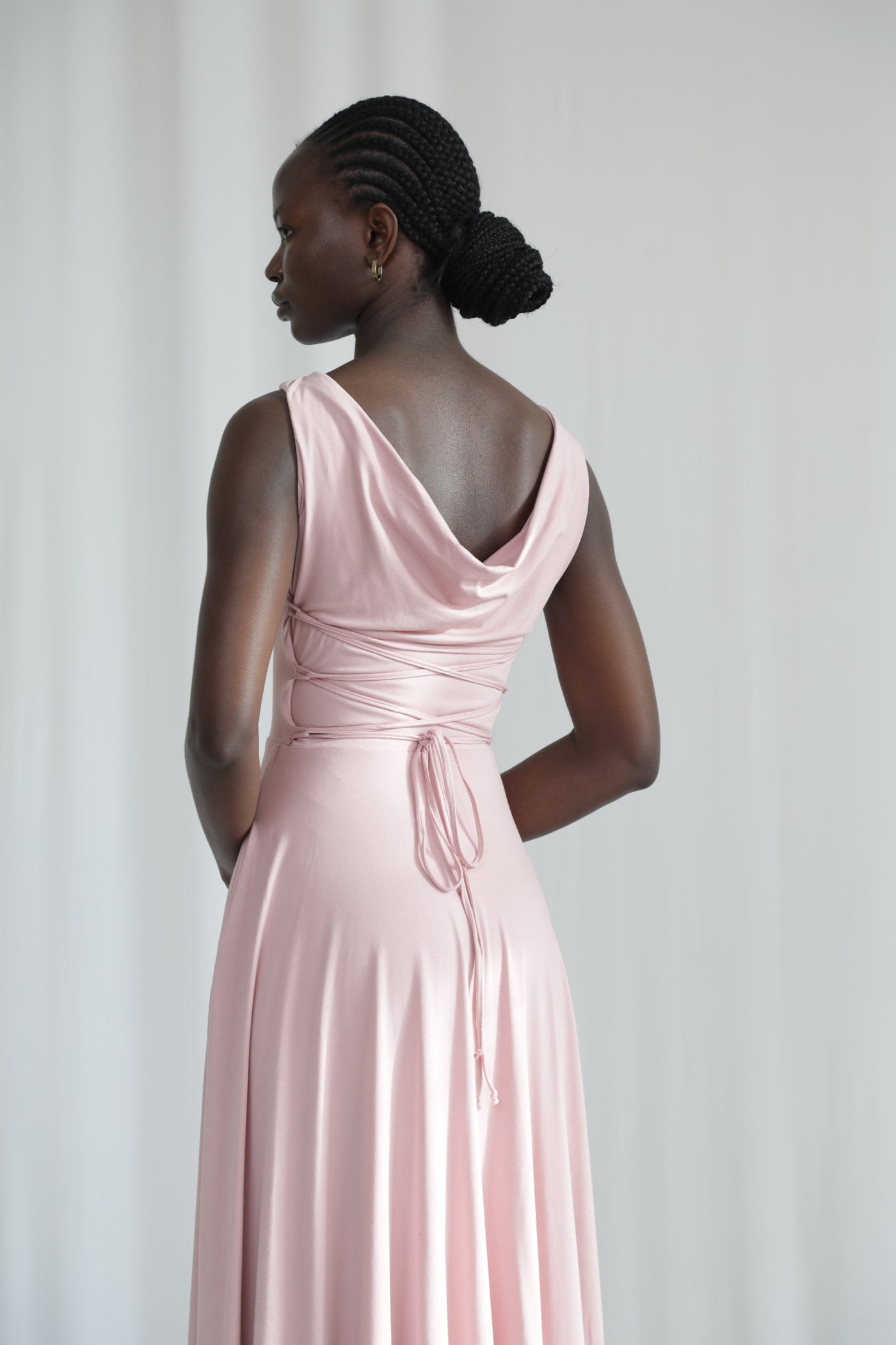 Lana Dress with Reversible Cowl Neck