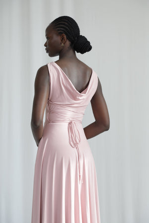Lana Dress with Reversible Cowl Neck