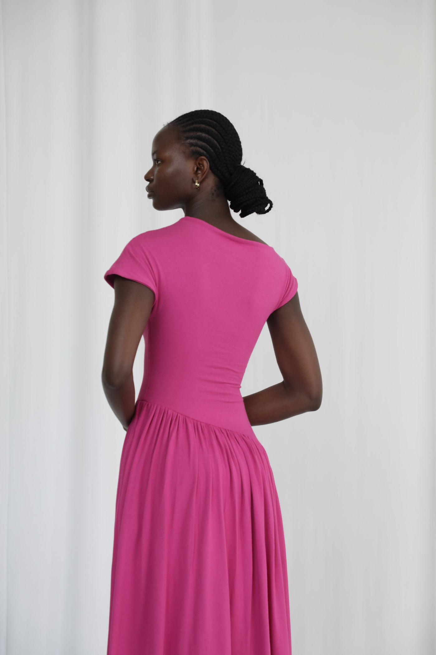 Lily Asymmetric Dropped Waist Maxi Dress