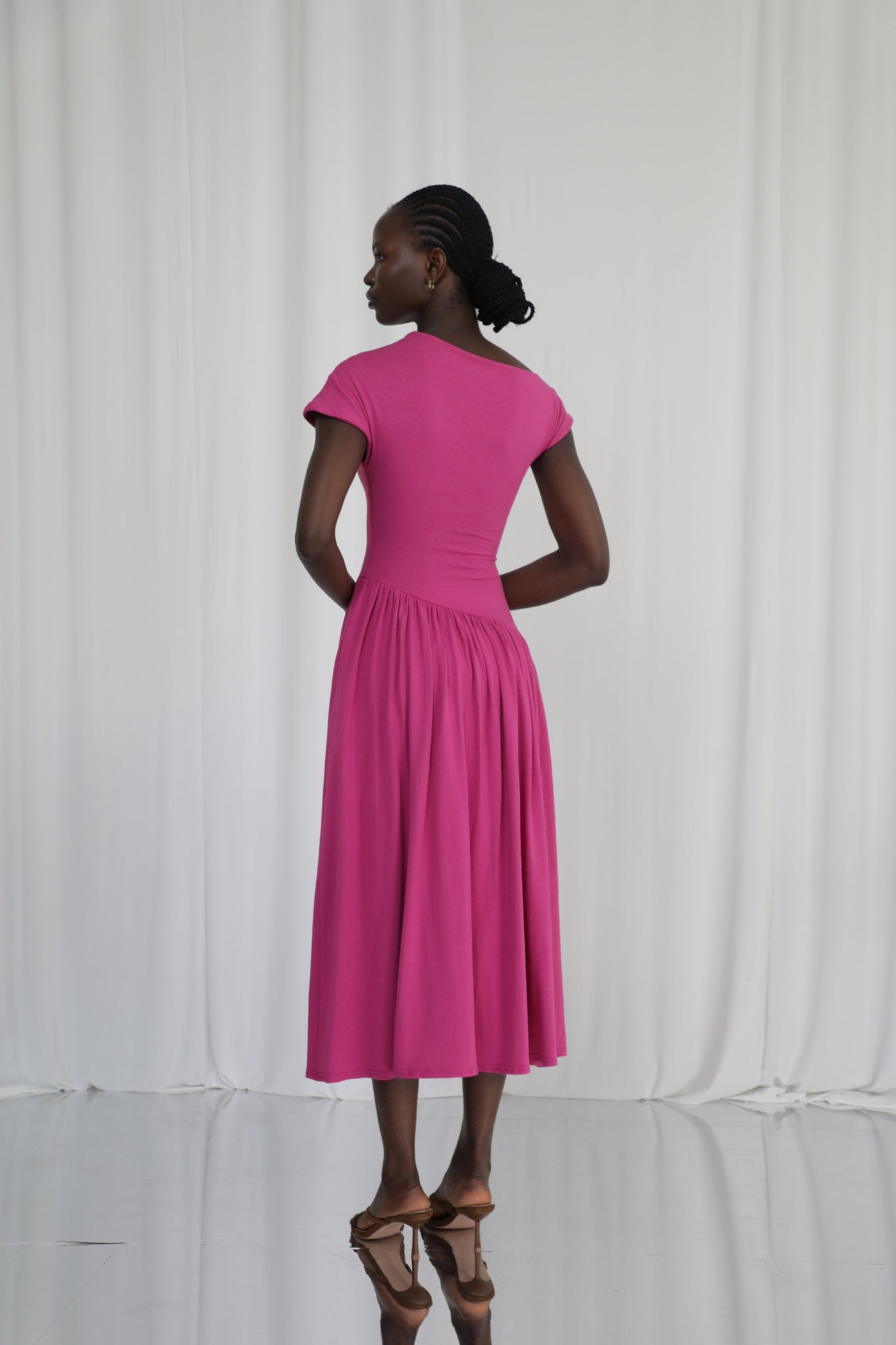 Lily Asymmetric Dropped Waist Maxi Dress