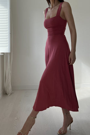 Audrey Midi Dress Organic Bamboo in Tall