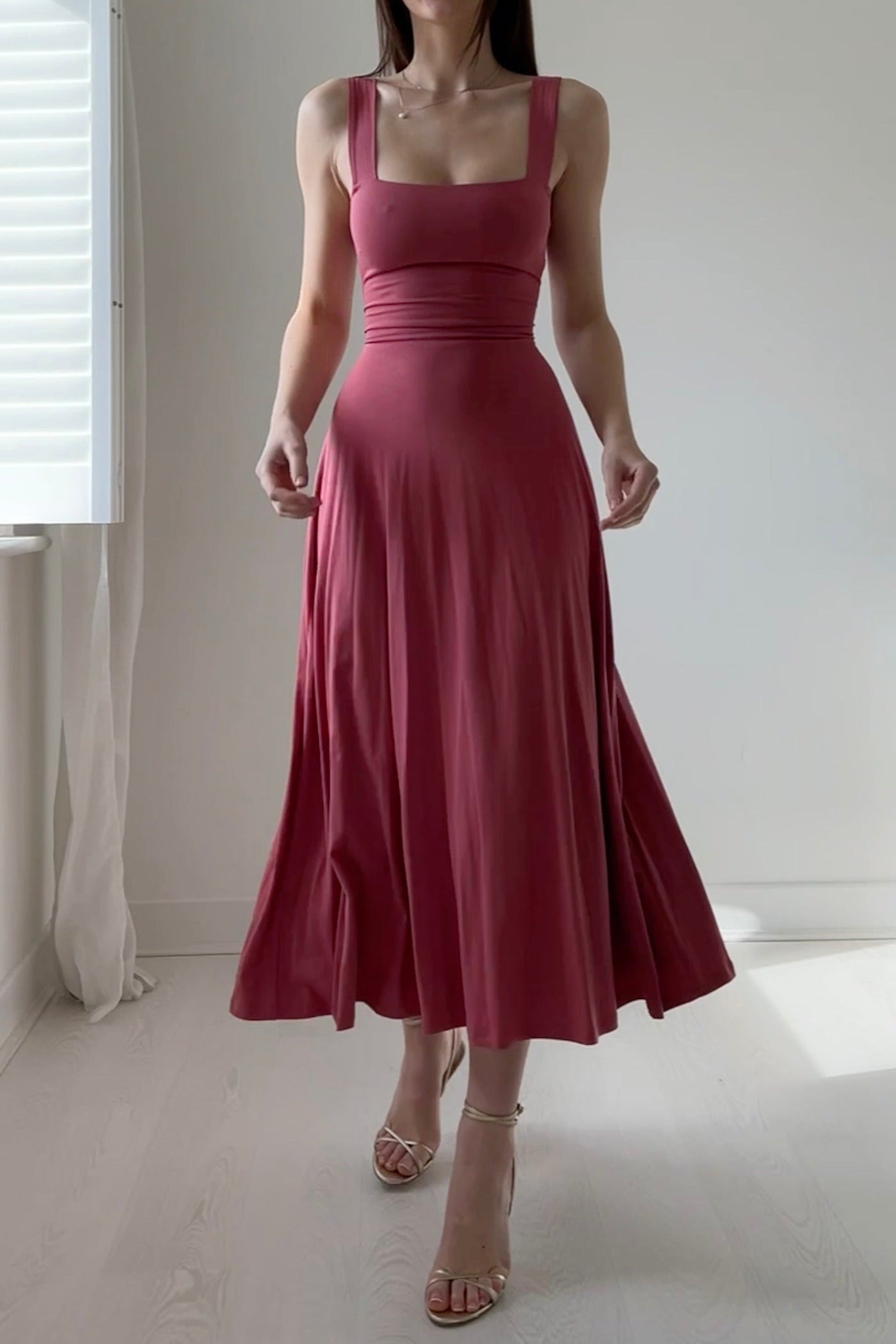 Audrey Midi Dress Organic Bamboo in Tall