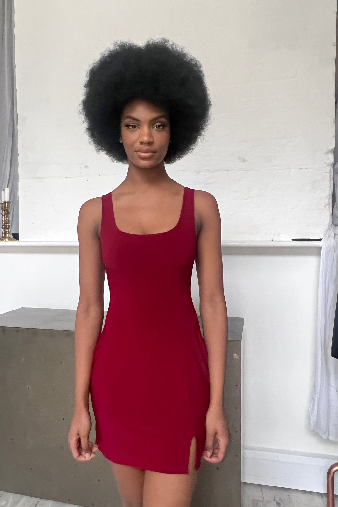 Paxton Mini Dress – Wine Red Studio Sample