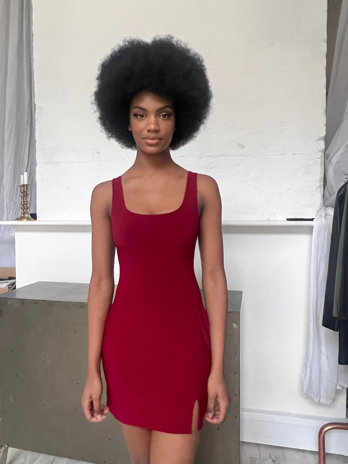 Paxton Mini Dress – Wine Red Studio Sample
