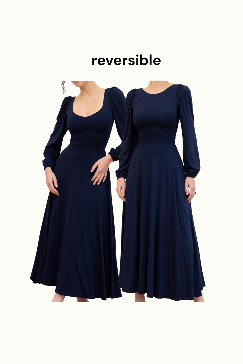 James Long Sleeve Reversible Midaxi Dress with Pockets