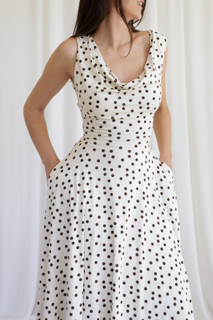 Lana Dress with Reversible Cowl Neck