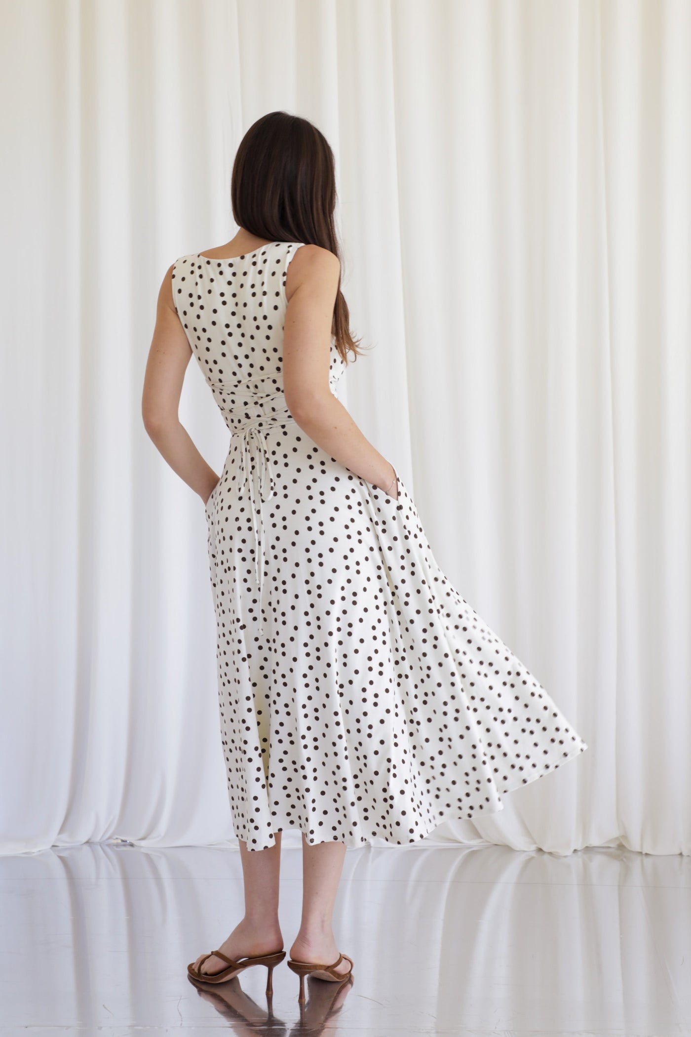 Lana Dress with Reversible Cowl Neck