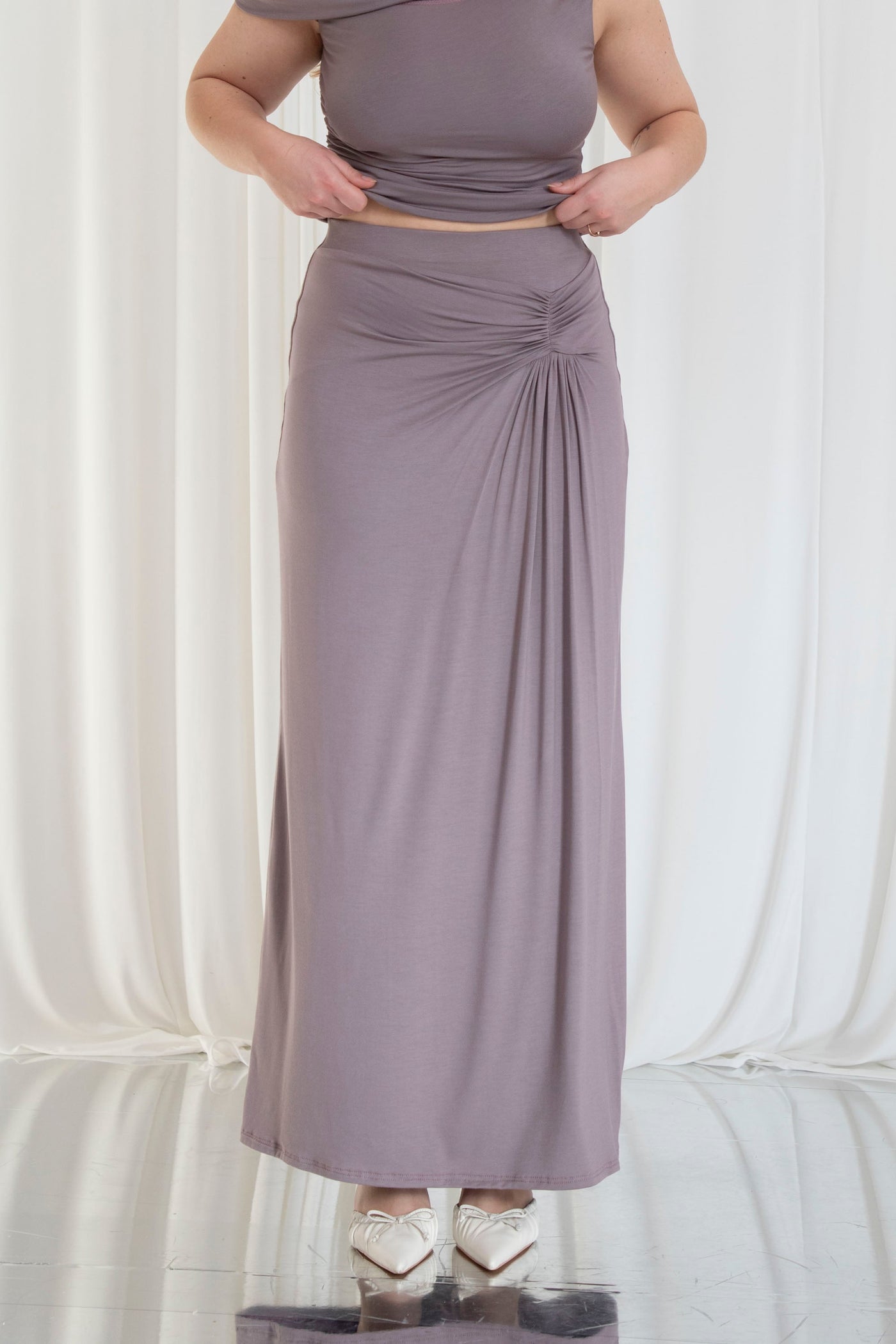Mori Ruched Maxi Skirt