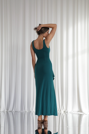 Athena Waterfall Ruffle Maxi Dress