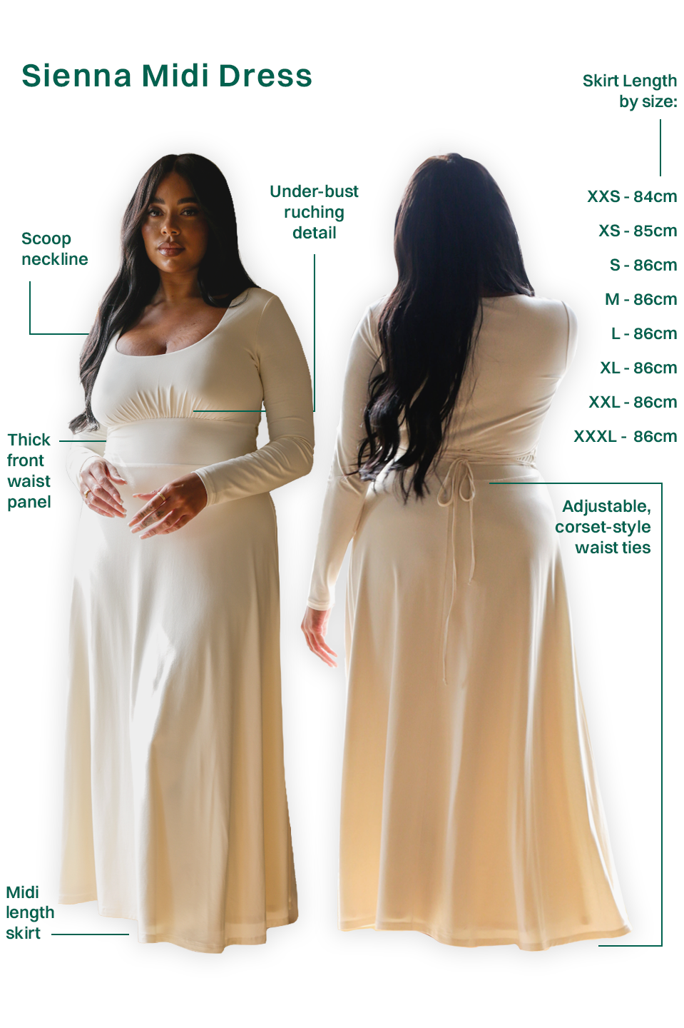 Sienna Midi Dress in Organic Bamboo