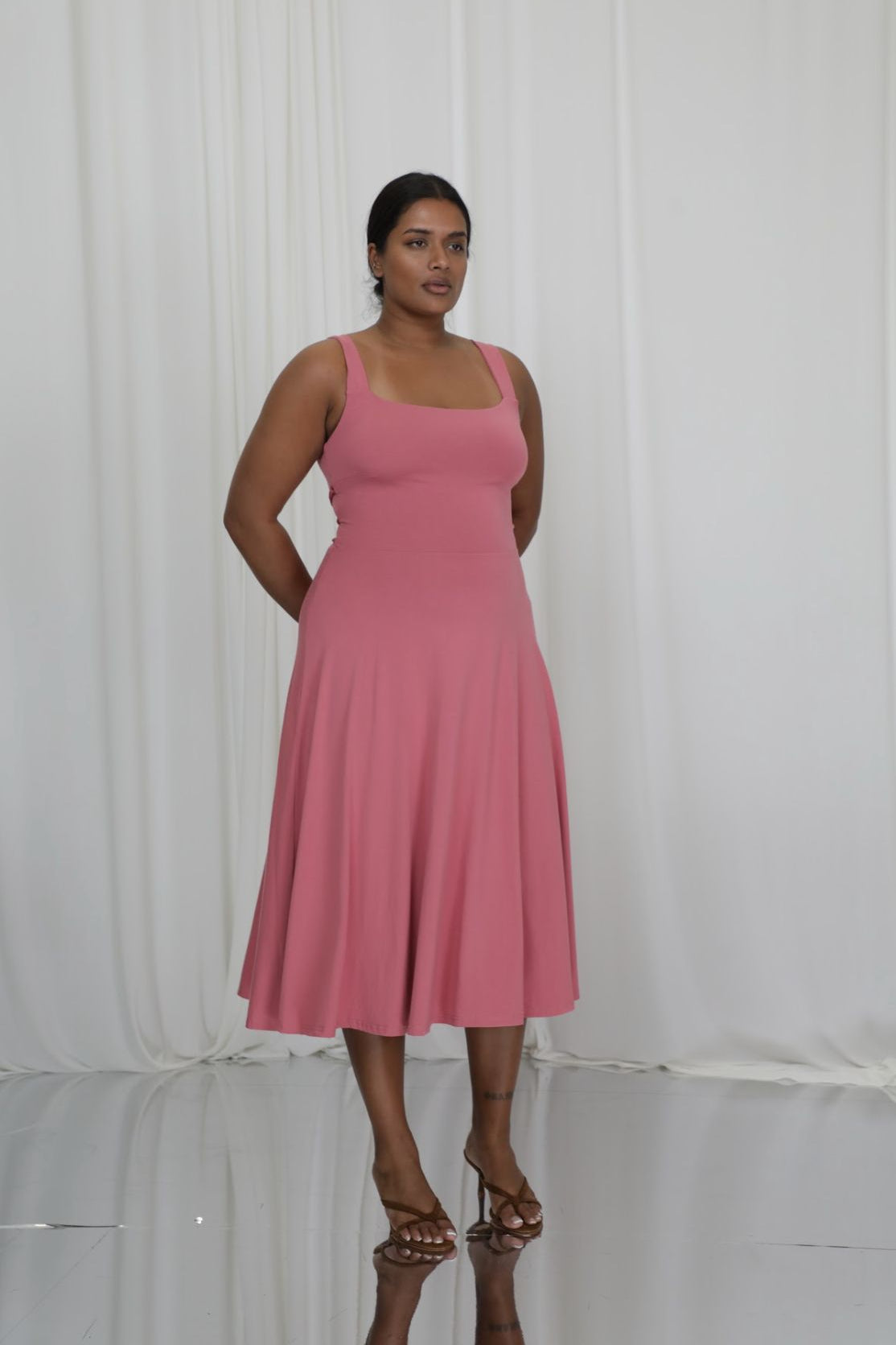 Audrey Midi Dress Mauve Pink S