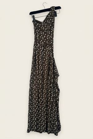 Astoria Maxi Dress (Scarf Not Included) – Brown Polka Dot Studio Sample