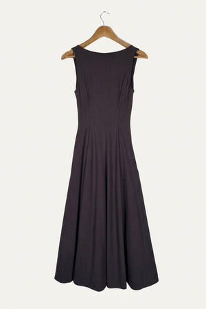 Valentina Reversible Neckline Midi Dress – Anthracite Grey Studio Sample