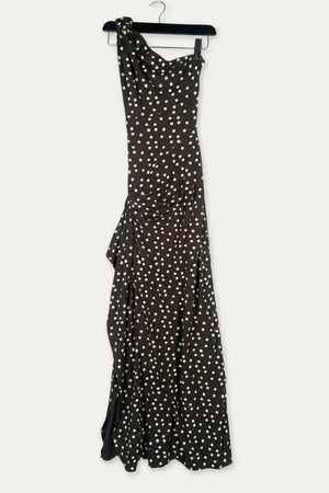 Astoria Maxi Dress (Scarf Not Included) – Brown Polka Dot Studio Sample