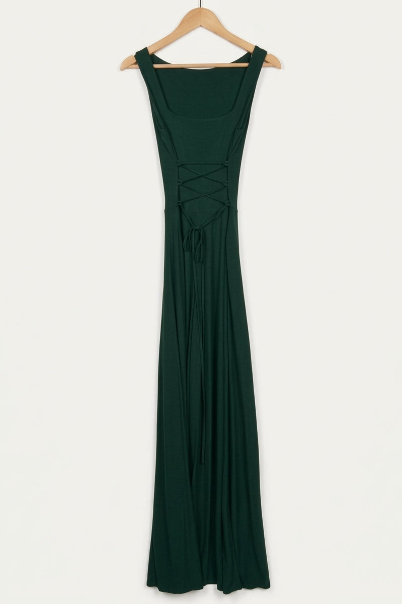 Joy Reversible Wide Leg Jumpsuit – Forest Green Studio Sample