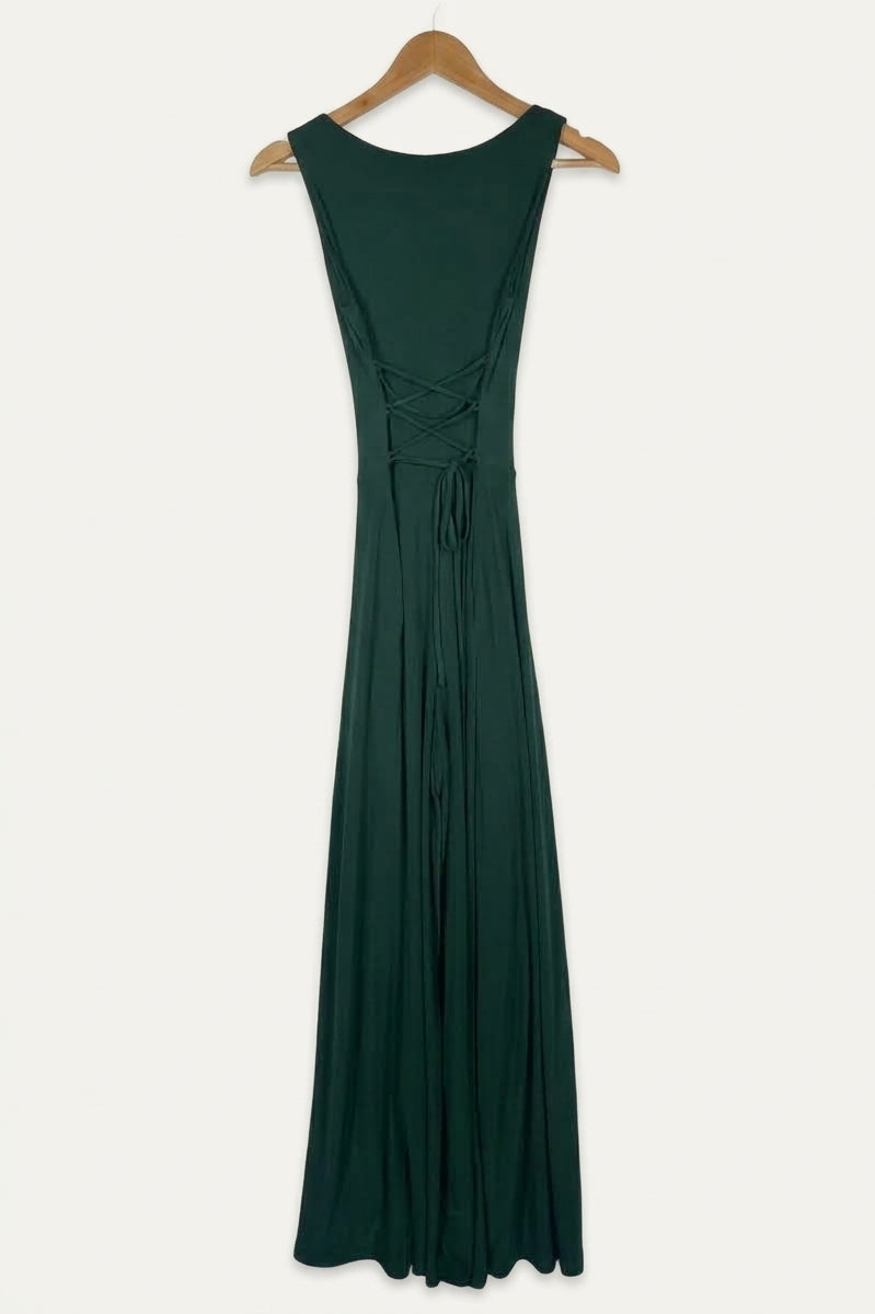 Joy Reversible Wide Leg Jumpsuit – Forest Green Studio Sample