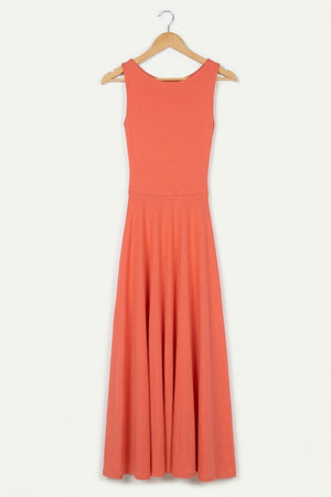 Juni Reversible Neckline Maxi Dress – Bright Coral Studio Sample