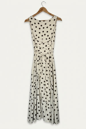 Lana Reversible Cowl Neck Dress – Soft Polka Dot (Large Dot) Studio Sample