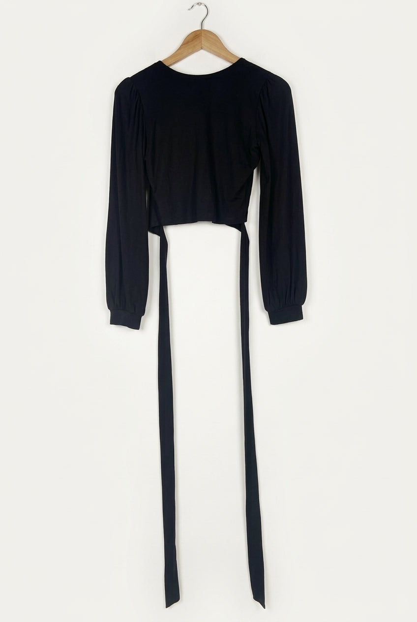 Ballet Reversible Wrap Top – Black Studio Sample