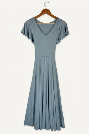 Ava Reversible Neckline Midi Dress – Pale Blue Studio Sample