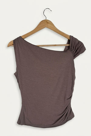 Olive Reversible Draped Top – Mink Studio Sample