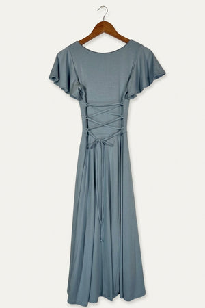 Ava Reversible Neckline Midi Dress – Pale Blue Studio Sample