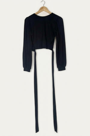 Ballet Reversible Wrap Top – Black Studio Sample