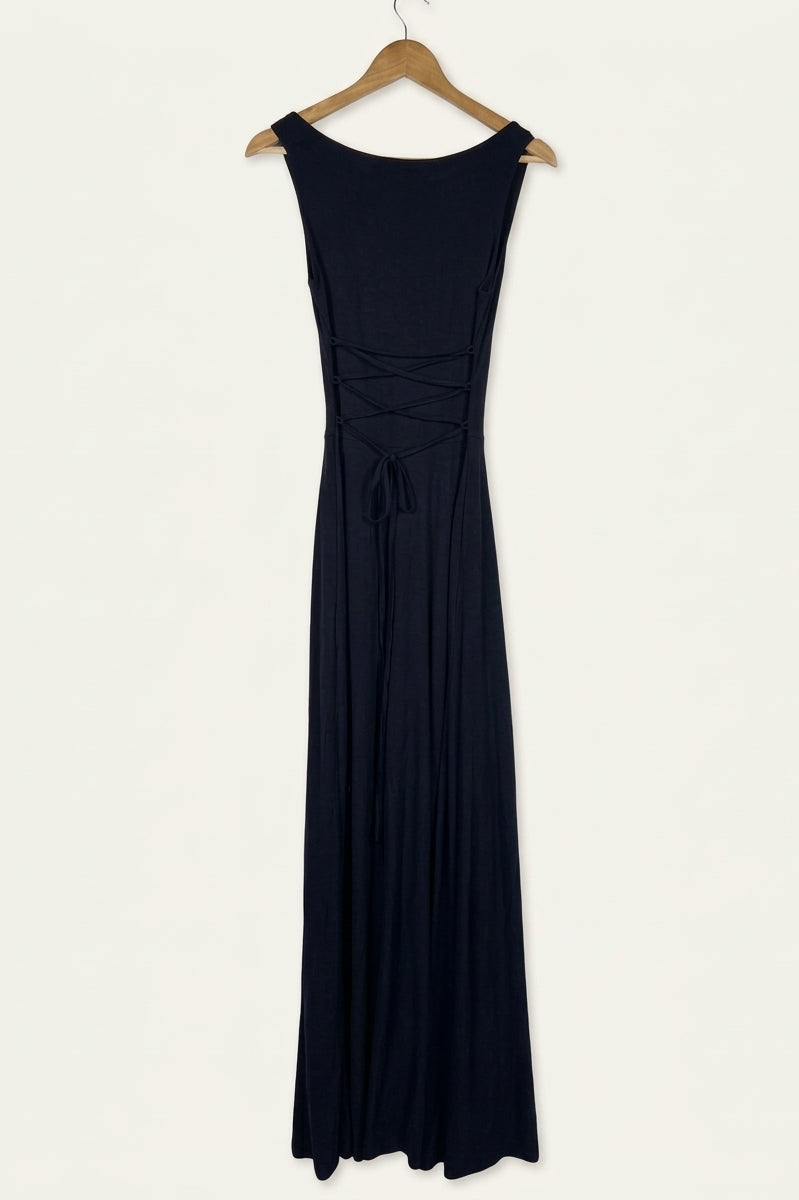 Joy Reversible Wide Leg Jumpsuit – Dark Ink Blue Studio Sample