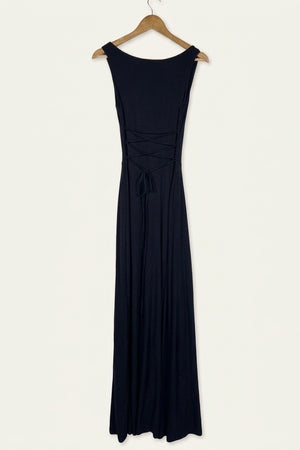 Joy Reversible Wide Leg Jumpsuit – Dark Ink Blue Studio Sample